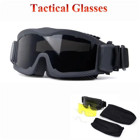 Safety Military Airsoft Tactical Goggles Shooting Glasses 3 Lens Motorcycle Windproof Army