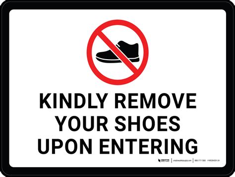 Kindly Remove Your Shoes Upon Entering Landscape Wall Sign