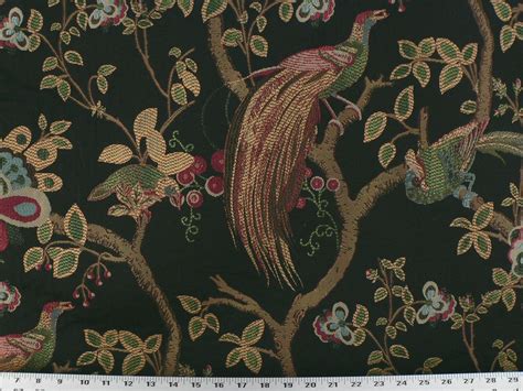 A Jacquard Design With Pheasants Flowers Branches And Leaves This
