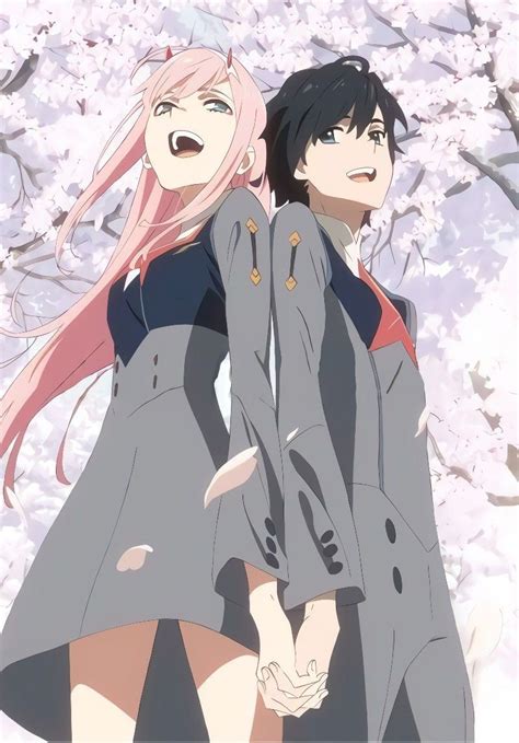 Darling In The Franxx Wallpaper Phone Hiro And Zero Two Pin By