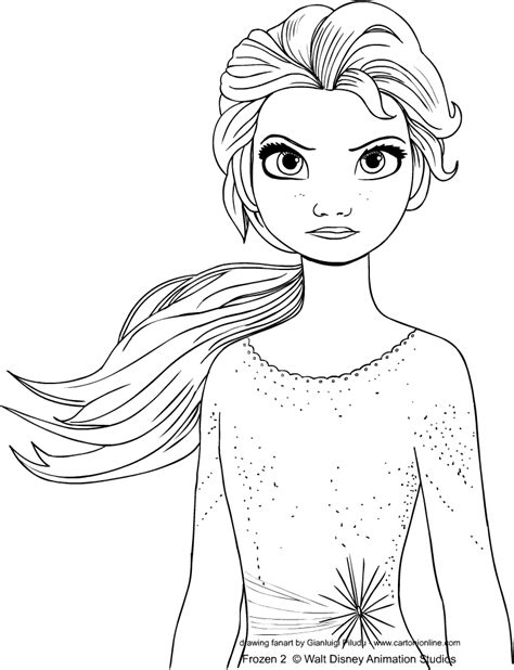 Disegno Di Elsa Di Frozen 2 Il Segreto Di Arendelle Da Colorare