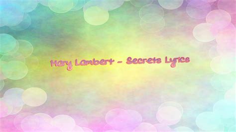 Mary Lambert Secrets Lyrics Youtube