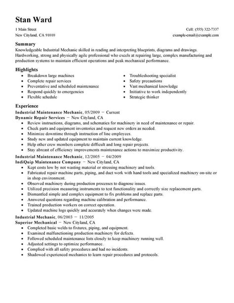 Industrial Maintenance Resume Samples Modestogrenier Blog