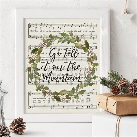 Go Tell It On The Mountain Hymn Art Printable Sheet Music Etsy Hymn