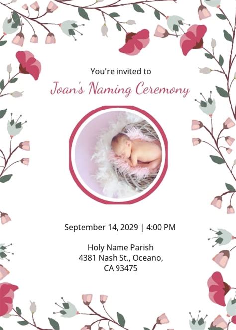 Happiest Naming Ceremony Invitation Design Template In Psd Word