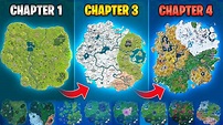 Evolution of Fortnite Map (Chapter 1 Season 1 - Chapter 4 Season 1 ...