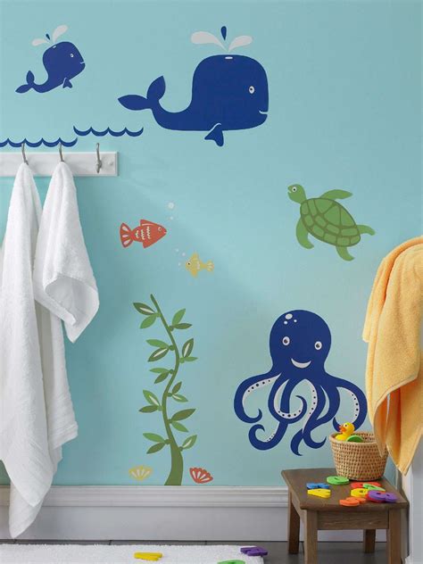 Under The Sea Wall Decal Mural Set Kids Bathroom Design Sea Wall