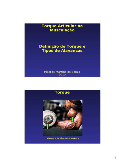 PDF Aula 5 Conceitos de Torques Aplicados Na Musculação ppt