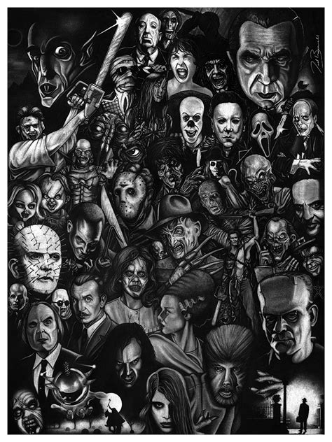 Random Cool Hollywood Horror Icons Inspired Poster Bloody Disgusting
