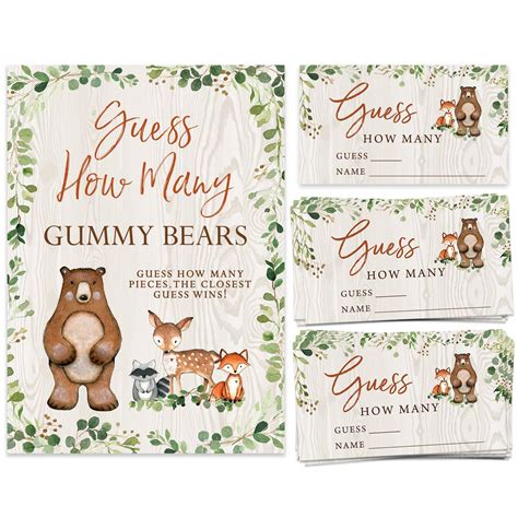 Buy Printed Party Baby Shower Candy Guessing Game Gummy Bear Jar 50