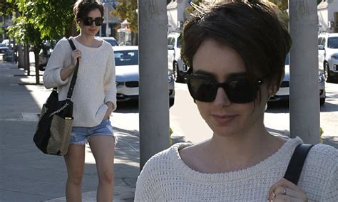 Lily Collins Displays Her Lean Legs In Ripped Daisy Dukes As She Enjoys Casual Day Of Furniture