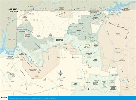 Map Of Arizona Map Of Grand Canyon National Park Worl