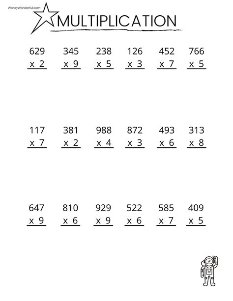 Grade Printable Multiplication Worksheet