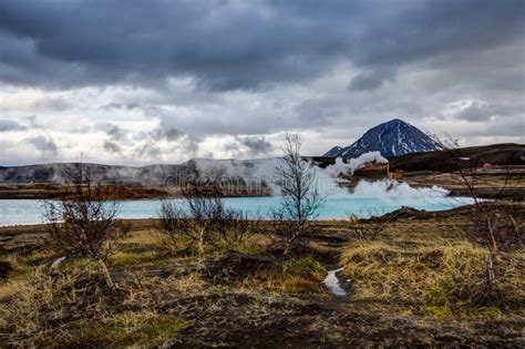 Hverir Geothermal Area Also Called Blue Lake Near Myvatn Iceland Stock