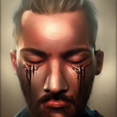 A Man Crying Sad Depressing Digital Art Trending Stable Diffusion