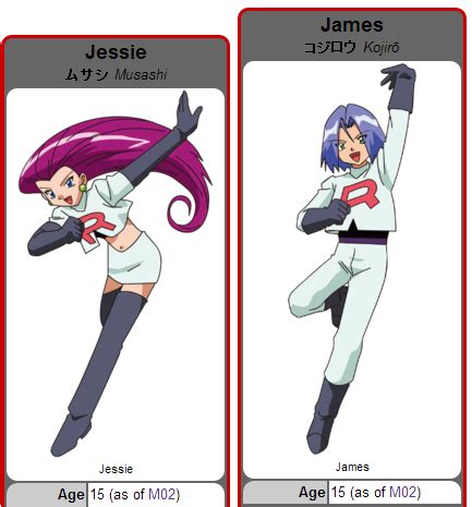 It doesn't matter if meowth is included in the. Jessie and James... Age 15?! | Pokemon, Pokemon team ...