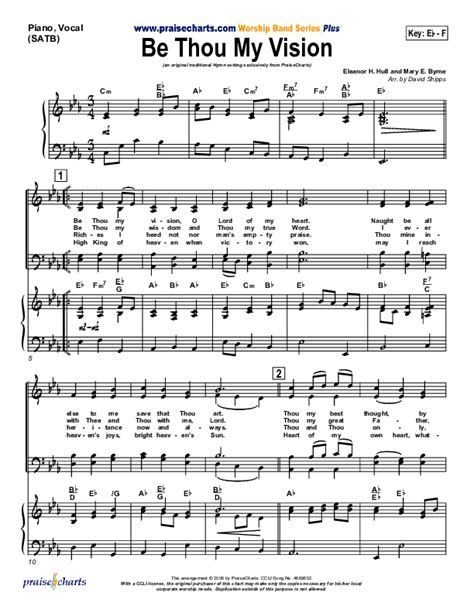 Be Thou My Vision Sheet Music Pdf Praisecharts Traditional Hymn