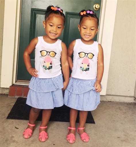 Twin Girls Twins Kids Fashion African American Little Girls