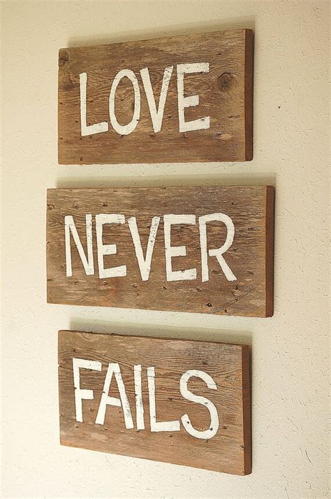 Items Similar To Love Never Fails Wall Sign Wood Sign Wall Hanging