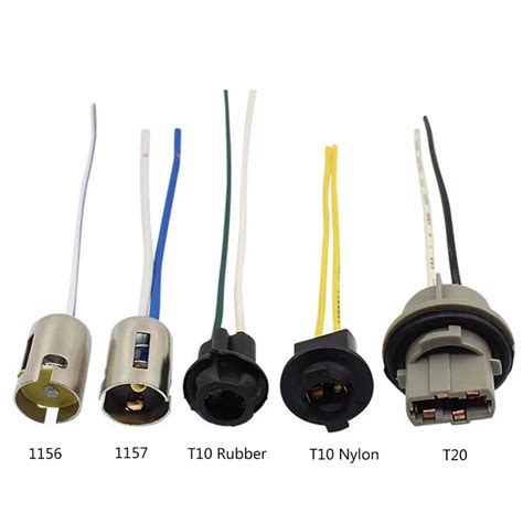 כבלים מתאמים ושקעים 1pc Led T10 T20 1156 1157 Car Lamp Lights Bulb