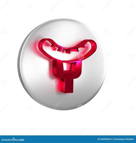 Red Sausage On The Fork Icon Isolated On Transparent Background