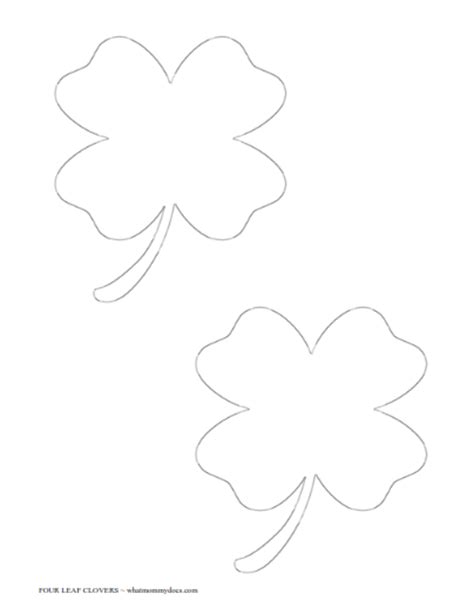Free Printable Four Leaf Clover Templates Large And Small Patterns To