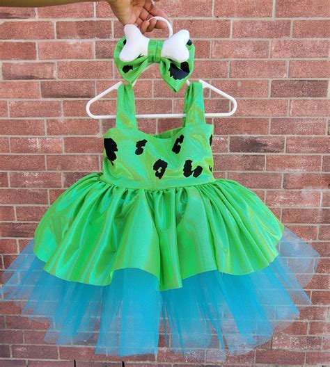 Pebbles Inspired Tutu Dress Flintstones Inspired Costume Pebbles