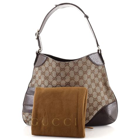 Gucci Hasler Hobo Gg Canvas Brown 134333439