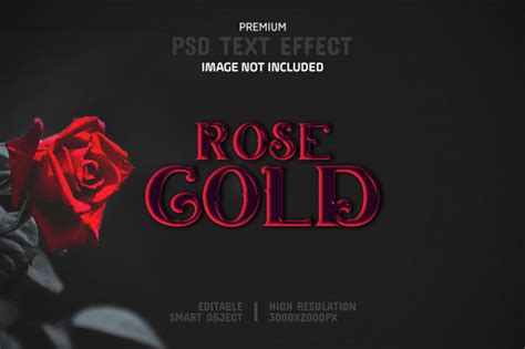 Premium PSD | Editable rose gold text effect template