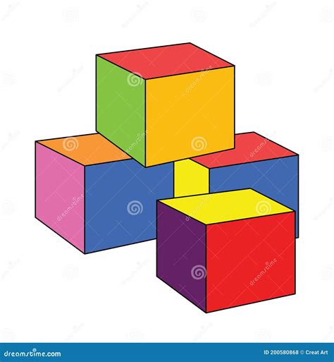 Color Blocks Clip Art Illustration Vector Isolated Stock Vector