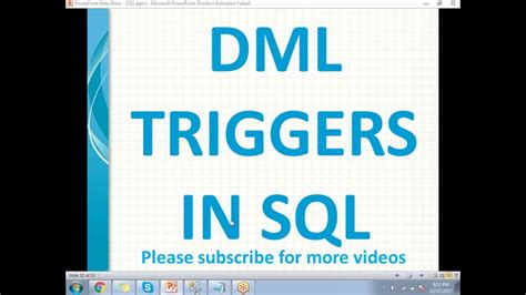 Dml Triggers In Sql Youtube