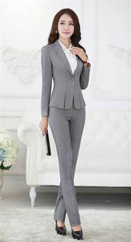 formal pant suits for women business suits for work wear sets gray blazer ladies office unifor