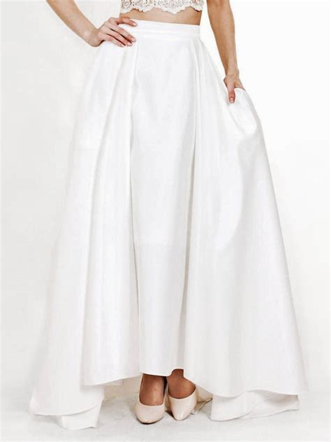 Elegant White Wedding Skirt Long Bridal Skirt Satin Skirt Etsy