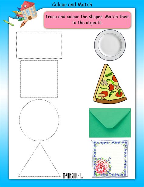 Match The Shapes Kindergarten Worksheet