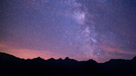 Download Wallpaper 1600x900 Milky Way Starry Sky Night Mountains