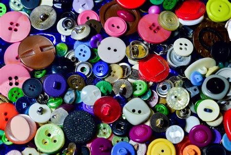 Collection Of Buttons For Clothes Art And Crafts In Various Bright