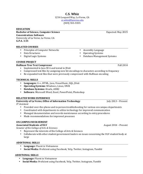 Free 8 Sample Student Resume Templates In Pdf Ms Word Excel