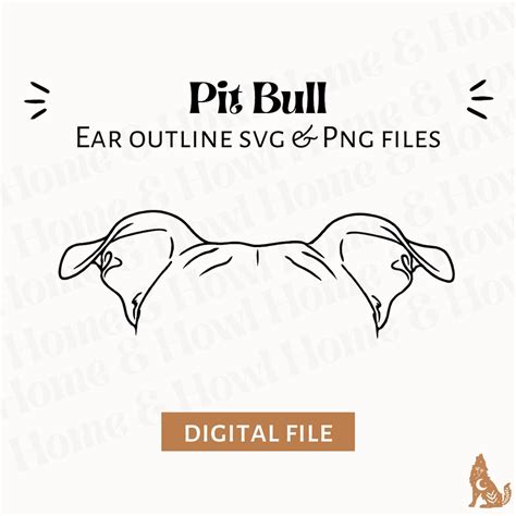 Pit Bull Dog Ear Outline Svg Cut File Und Png Datei Für Cricut Etsy