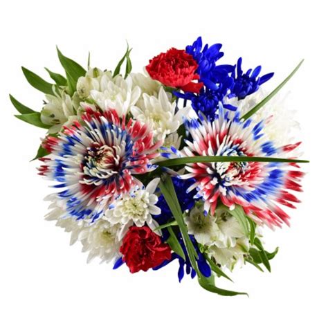 Patriotic Spiral Bouquet Red White Blue 1 Ct Kroger