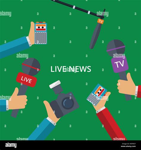 Vector Illustration Of Live News Stock Vector Image And Art Alamy
