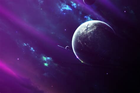 Space Art Purple Space Artwork Digital Art Planet Hd Wallpaper