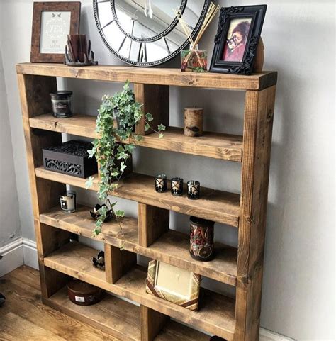 Industrial Style Bookcase Large Rustic Furniture Tall Vintage Etsy
