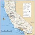 24x24in California detailed map of with boundaries, state capital ...