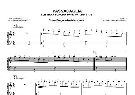 Passacaglia Arr Mcc Arrangements Sheet Music George Frideric