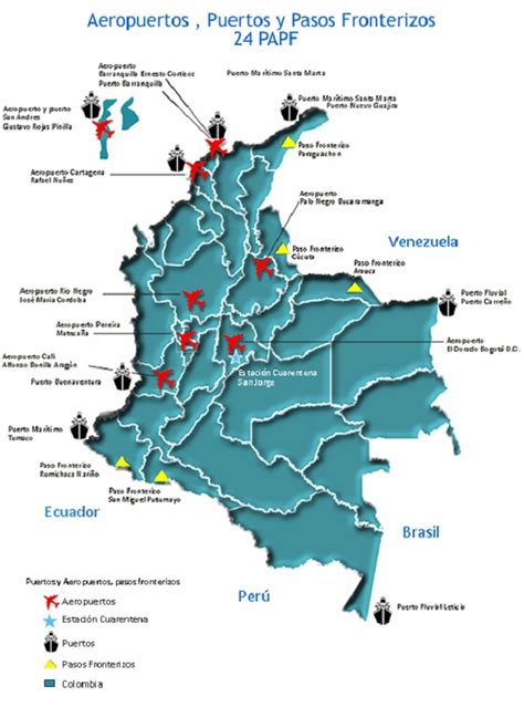 Mapa De Aeropuertos De Colombia Mapa De Colombia