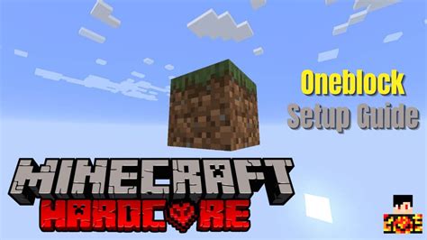 How To Set Up A 1 Block Skyblock World With Hardcore Settings Youtube