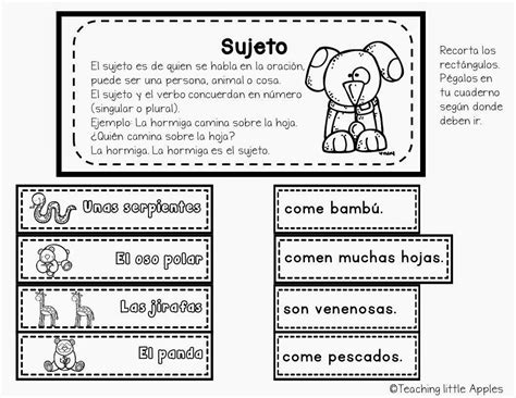 Sujetos Part Of Grammar Pack Spanish Lessons For Kids Teaching