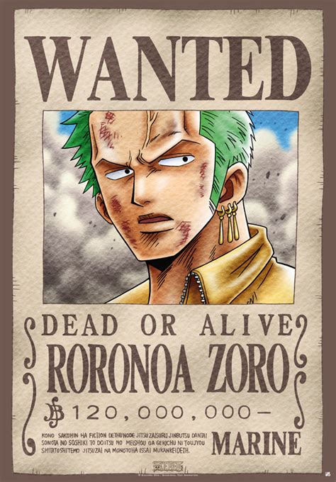 One Piece Póster Wanted Zoro 98 X 68 Cm Funko