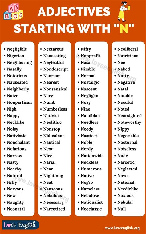 Adjectives That Start With N 100 English Adjectives Starting With The