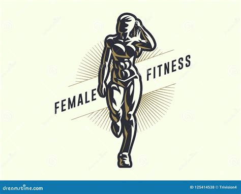 Woman Fitness Emblem Stock Vector Illustration Of Body 125414538